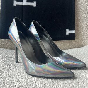 Stuart Weitzman x SCOOP Silver Metallic Pumps Heels